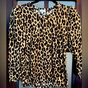 A.L.C. Black and Gold leopard print top. Size Small